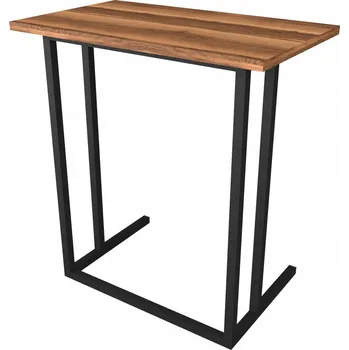 Obývací pokoj Stolek na notebook v barvě ořechu s černými nohami