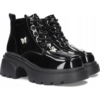 Dámská zimní obuv Dámské kotníkové boty z lakované kůže černé Goe SS2N4102 velikost 38