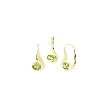 Souprava šperků Zlatá souprava Vlnka se syntetickým zirkonem - ruční práce