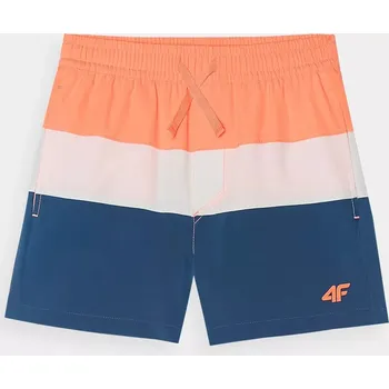 Dívčí oblečení Chlapecké plážové šortky typu boardshorts 4F - oranžové Velikost: 122/128