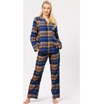 Pyžamo Key LNS 481 B24 Flanelové dlouhé/r S-XL dámské rozepínací tmavě modrá S
