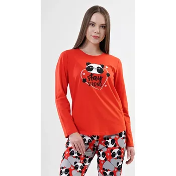 Pánská móda Dámské pyžamo dlouhé Stay strong červená XL