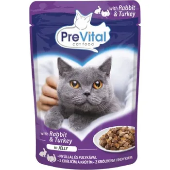 Krmivo pro kočku PreVital 100g kapsa krůta+králík v želé cat