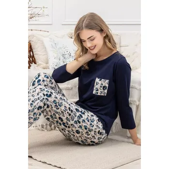 Pánské pyžamo DÁMSKÉ PYŽAMO VICTORIA 1664 tmavě modrá L