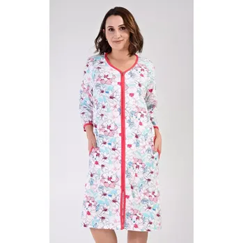 Dámské šaty Dámské domácí šaty s tříčtvrtečním rukávem Elen lososová 3XL