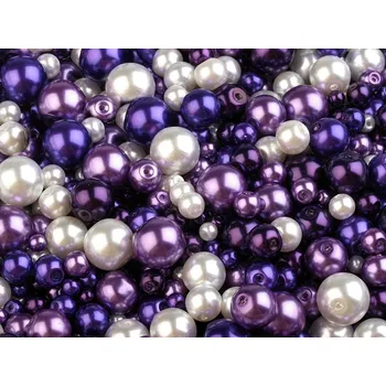 Skleněné voskové perly mix velikostí a barev Ø4-12 mm, velké, 4 mix