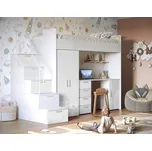 Nábytek PEGAS s.r.o. Patrová postel PARADISE 4S, Bílá Lesk