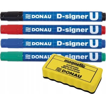 Fixy na bílé tabule Donau 4 barvy + houbička