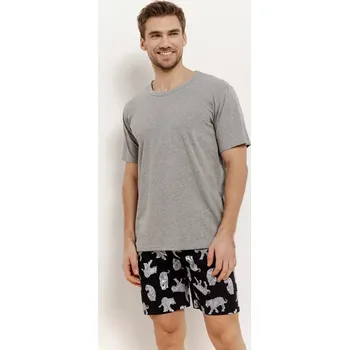 3412 PÁNSKÉ PYŽAMO CLARK S-2XL GRAFITOVÁ MELANŽ M