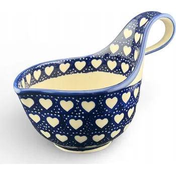 Kokila, naběračka, miska s rukojetí 500 ml Srdce srdíčka 0SEM Bolesławiec