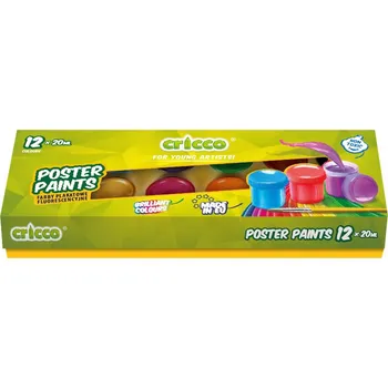 Vodová barva Plakátové barvy Cricco 20 ml 12 barev CR366K12