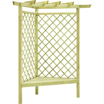 Pergola vidaXL Rohová pergola s lavicí 130x130x197 cm impregnovaná borovice [49029]