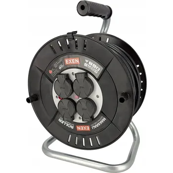 Prodlužovací kabel Prodlužovací kabel EXEN Prodlužovací Kabel na cívce, 4 zásuvky, silný, silný, 3x2,5 mm, IP44, 40 m