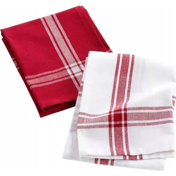 Utěrka BAVLNĚNÉ UBROUSKY červené BÍLÉ 50x70 cm 2 ks