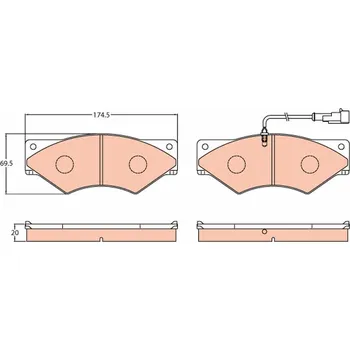 Autodíl Sada brzdových destiček, kotoučová brzda TRW GDB5063