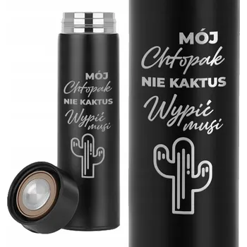 Termoska Termohrnek Termoska Černá Pro Páry Dárek Valentýn Chlapci Ne Kaktus