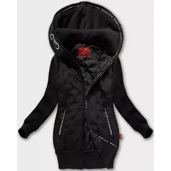 Černá dámská mikino-bunda s kapucí LHD (AMG-162A) odstíny černé S (36)