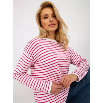 Dámský svetr Dámský svetr LC SW 6006 .22 bílé a růžové - FPrice jedna velikost