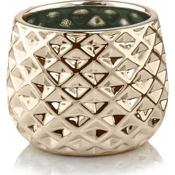 Květináč Květináč Polnix keramický kulatý zlatý 16 cm x 13 cm