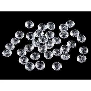 Dětské navlékací korálky Plastové / akrylové korálky ploškované slavík 5x8 mm, střední, 1 transparent