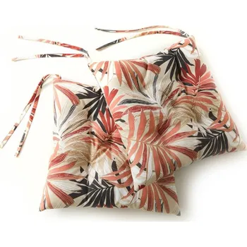 Napínací potah Blancheporte Sada 2 podsedáků na židli s potiskem listů růžová/terakota