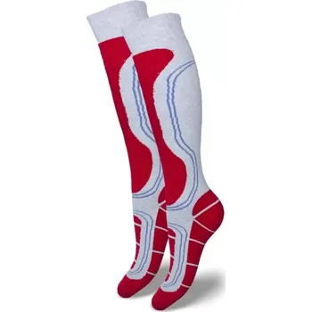 Dívčí oblečení DĚTSKÉ LYŽAŘSKÉ PONOŽKY 9105.001 bledá melanž 32-34