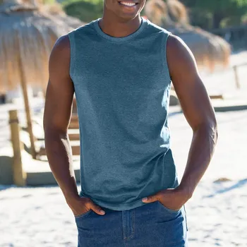 Pánské tílko Blancheporte Sada 3 tílek s kulatým výstřihem azurová+lipová+zelená 137/146