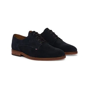 Pánské polobotky Polobotky Tommy Hilfiger Hilfiger Suede Dress Shoe FM0FM05776 Tmavomodrá 44