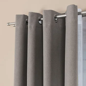 Dekorační zatemňující závěs SUPER BLACKOUT s kroužky tmavě šedá color 009 (cena za 1 kus) 140x250 cm 100% stínění Mybesthome