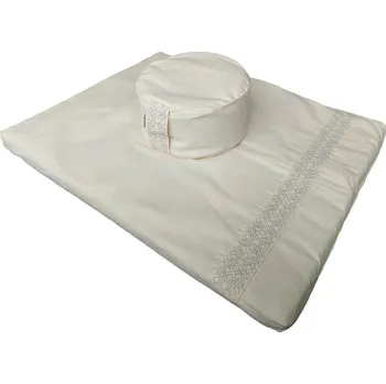 Sedací pytel SAMARALI Sada Zafu a Zabuton s kulatým polštářem ŠEDÁ