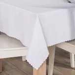 Bílý ubrus odolný proti skvrnám, látkový – SVATÉ PŘIJÍMÁNÍ, svatební hostina, SVATBA – 130 x 160 cm