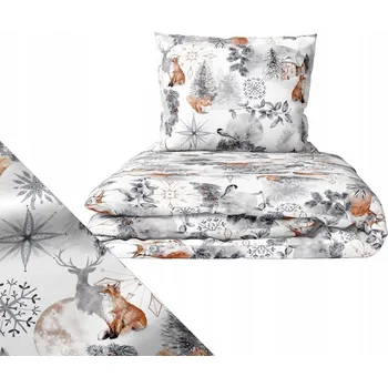 Povlečení Povlečení 160x200 2x70x80 VÁNOCE zima 140g/m2, Bavlna LAPONSKÁ ŠEDÁ