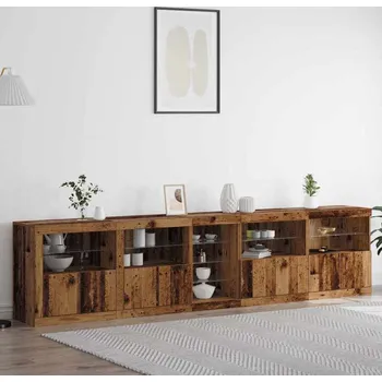 Komoda vidaXL LED komoda Staré dřevo 283 x 37 x 67 cm kompozitní dřevo [3333114]