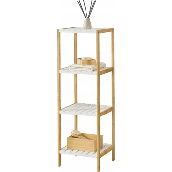 police Koupelnová police 4-patrová 33x34x110cm Bambusová