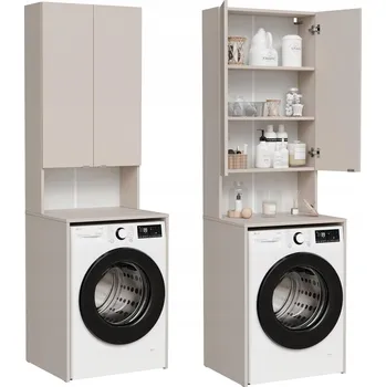 Koupelnový nábytek Koupelnová skříňka Platan Room kašmír, 2 dvířka, 3 police, nad pračku