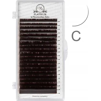 Umělé řasy Tmavě hnědé umělé řasy pro prodlužování, zakřivení C, tloušťka 0,085, délka 5-7mm PLATINUM