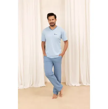 Pánské pyžamo PÁNSKÉ PYŽAMO 498 BIG J/25 modrá 3xl