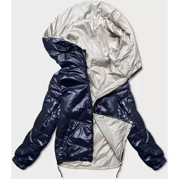 Dámská bunda Modrá/béžová dámská oboustranná bunda (BH-2204BIG) odstíny béžové 50