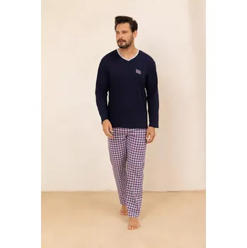 Pánská móda Pyžamo Regina 491 long/r 2XL Z25/26 pánské tmavě modrá XXL