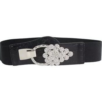 Opasek Dámský elastický elegantní pásek s broží Černý