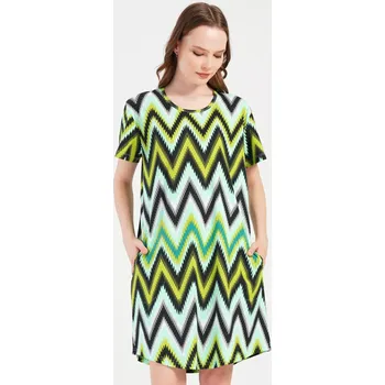 Dámské šaty Dámské domácí šaty s krátkým rukávem Zuzana zelená 3XL