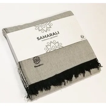 deka SAMARALI Jógová deka z organické bavlny – 200 x 150 cm ČERNÁ