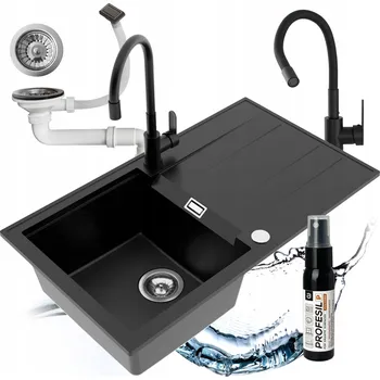 Granitový dřez Jednodřezový dřez Miló Avangard granit černý