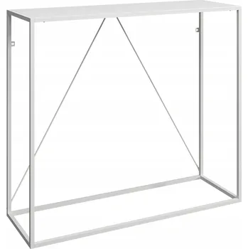 Konferenční stolek Bílý kovový konzolový stolek moderní do předsíně 90x30x80 cm
