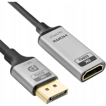 Video kabel Adaptér Převodník DP na HDMI 8K 60Hz Spojka Spacetronik KDH-SPA002 20cm