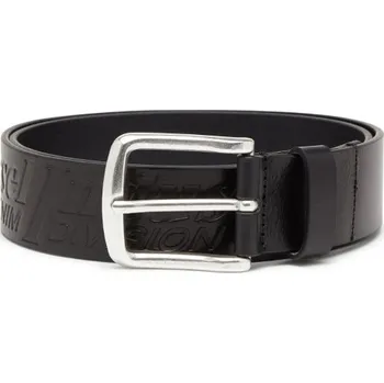 Opasek OPASEK DIESEL DIESEL LOGO B-FLAG-D EMBOSSED BELT BLACK