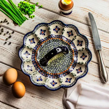 Talíř BOLESŁAWIEC GU-1559 DEK. DU60 24&nbsp;cm – keramický talíř na vajíčka