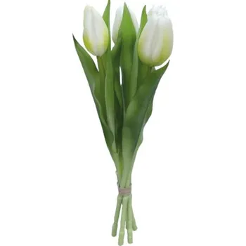 umělá květina Umělá květina svazek tulipánů 30 cm 5 ks bílá
