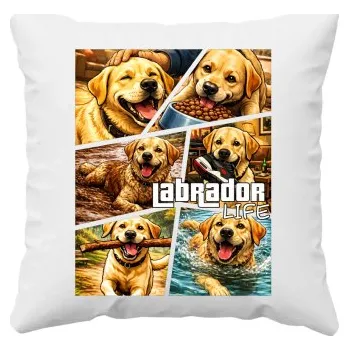 Žertovný předmět Labrador life - polštář s potiskem- Tričkový.cz
