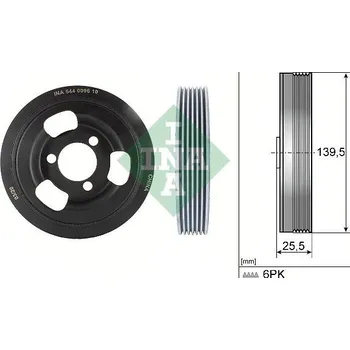 Auto-moto Řemenice, klikový hřídel Schaeffler INA 544 0096 10